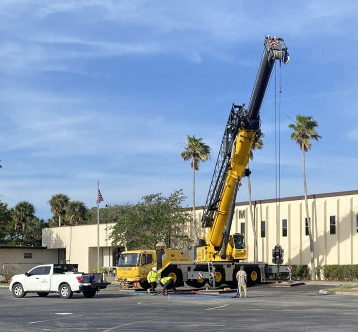 Rigging Rigging a larger chiller out of the building